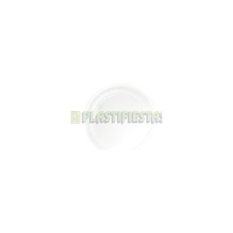 Plato de plástico redondo No.5 neón Transparente 25 pz