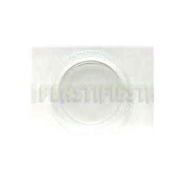 Plato de plástico redondo No.3 neón Transparente 25 pz