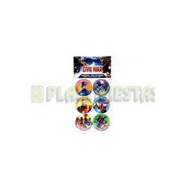 Distintivo Capitán América: Civil War 24 pz