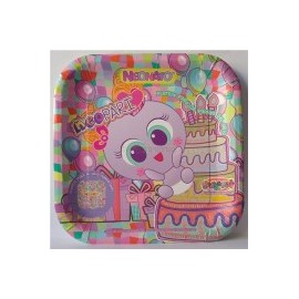 Plato fiesta Neonatos cuadrado 6 pz