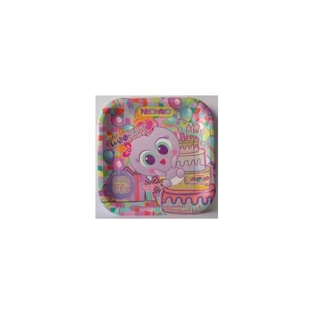 Plato fiesta Neonatos cuadrado 6 pz