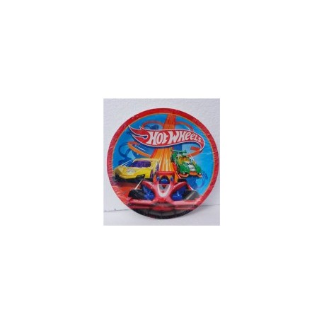 Plato pastelero Hot Wheels 6 pz