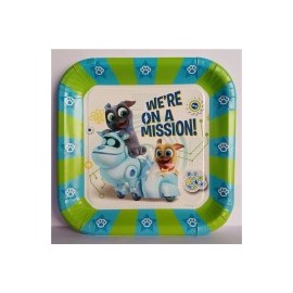 Plato fiesta Puppy Dog Pals cuadrado 6 pz