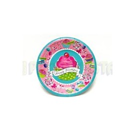 Plato pastelero Happy birthday Muffin 8 pz
