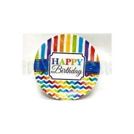 Plato pastelero Happy birthday 8 pz