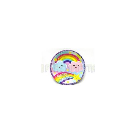 Plato pastelero Magical rainbow 8 pz