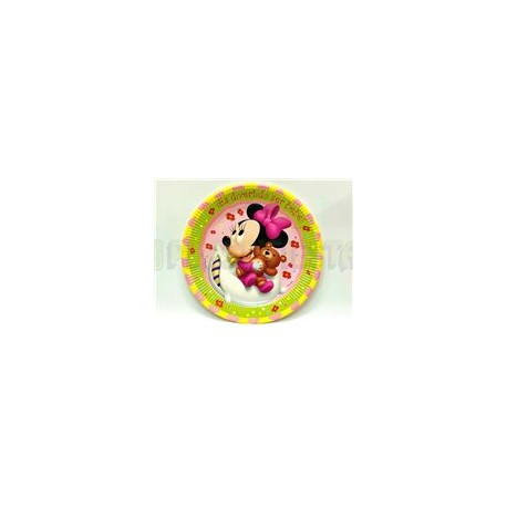 Plato fiesta Minnie baby redondo 8 pz