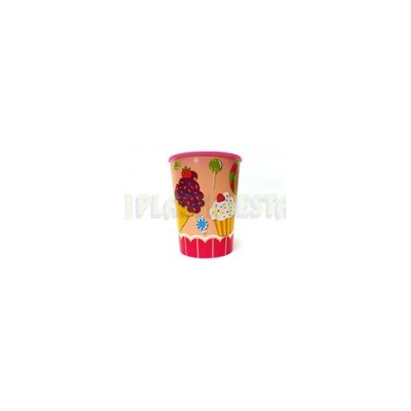Vaso plástico 16 oz Happy birthday Muffin 1 pz