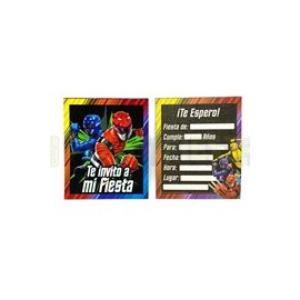 Invitación Power ranger 6 pz
