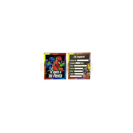 Invitación Power ranger 6 pz