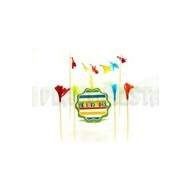 Kit letrero para pastel Colores intensos 1 pz