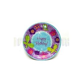 Plato fiesta Mariposas brillantes 8 pz