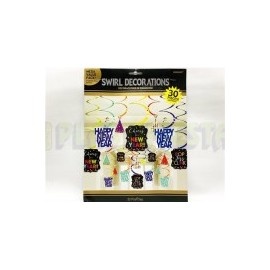 Decoración espiral New year jewel tone 30 pz