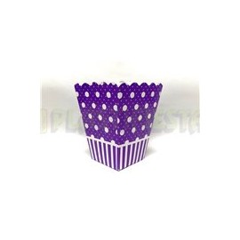 Caja palomera Polka dots Morada 10 pz
