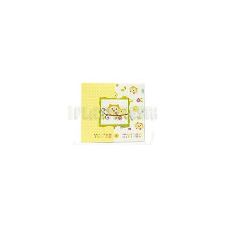 Invitación Búho 8 pz
