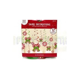 Decoración espiral Candy cane 12 pz