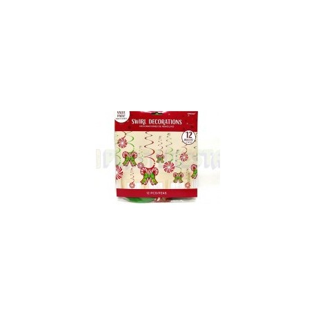 Decoración espiral Candy cane 12 pz