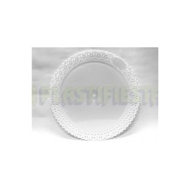 Charola de acrílico blanca tipo blonda grande 1 pz