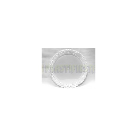 Charola de acrílico blanca tipo blonda grande 1 pz