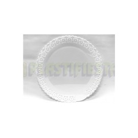 Charola de acrílico blanca tipo blonda mediana 1 pz