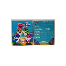 Invitación Baby Shark 6 pz
