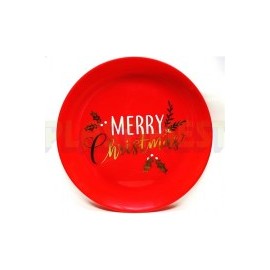Plato Merry christmas plástico 1 pz