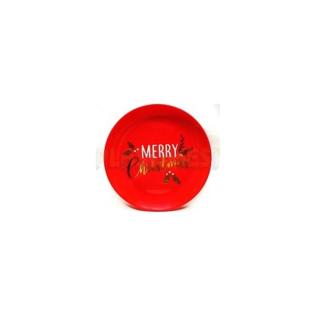 Plato Merry christmas plástico 1 pz