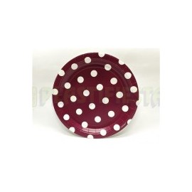 Plato fiesta Polka dots Vino 8 pz