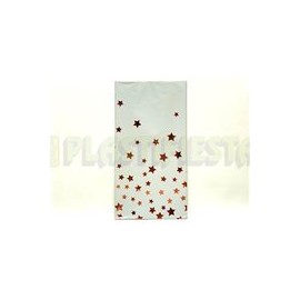 Mantel metálico Estrella rosa rectangular 1 pz