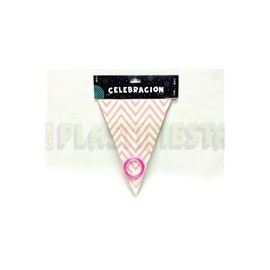 Banderín Zigzag rosa bebé 1 pz