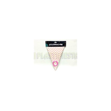 Banderín Zigzag rosa bebé 1 pz