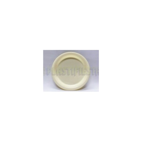 Plato de plástico redondo 9" Vainilla 20 pz
