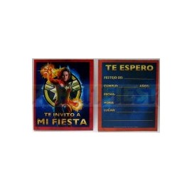 Invitación Capitana Marvel 6 pz