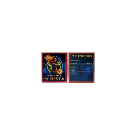 Invitación Capitana Marvel 6 pz