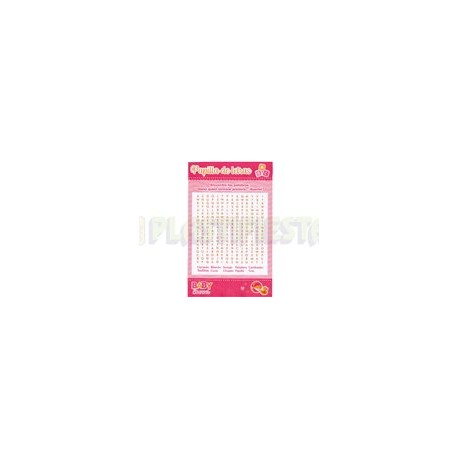 Juego baby shower Papilla de letras niña 10 pz