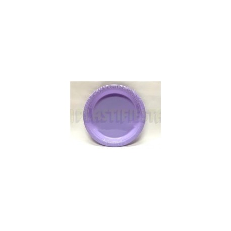 Plato de plástico redondo 9" Lavanda 20 pz