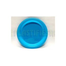 Plato de plástico redondo 9" Azul caribe 20 pz