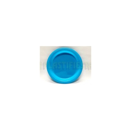Plato de plástico redondo 9" Azul caribe 20 pz