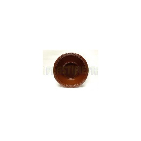 Plato hondo plástico 12 oz Chocolate 20 pz