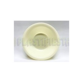 Plato hondo plástico 12 oz Vainilla 20 pz