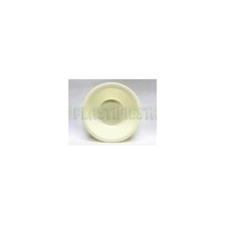 Plato hondo plástico 12 oz Vainilla 20 pz