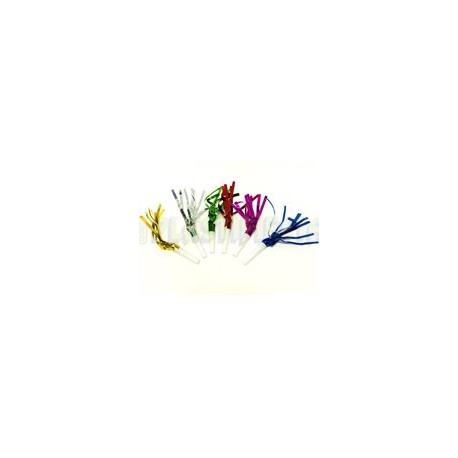 Silbato mechon colores 6 pz