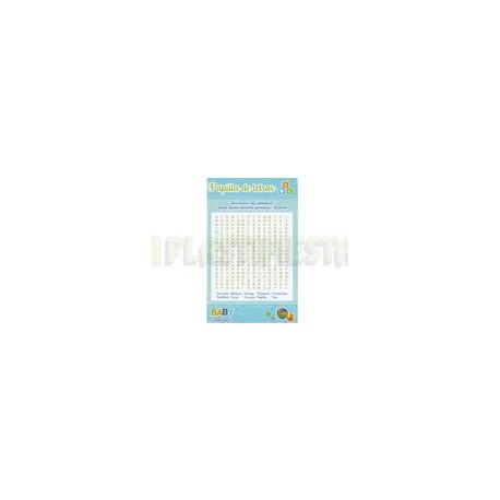 Juego baby shower Papilla de letras niño 10 pz