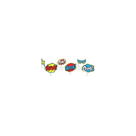 Party props Frases super héroes 12 pz