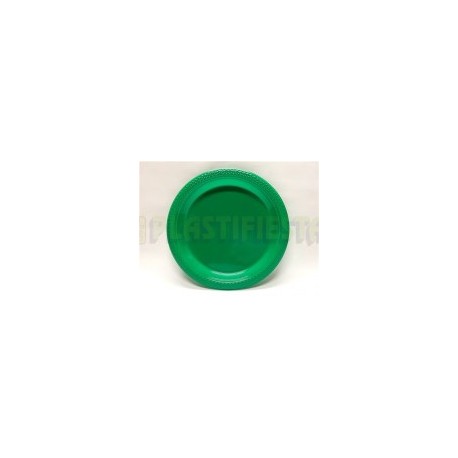 Plato de plástico redondo 9" Verde bandera 20 pz