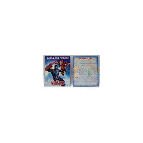 Invitación Civil War 6 pz