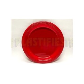 Plato de plástico redondo 9" Rojo 20 pz
