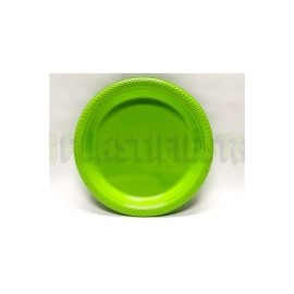 Plato de plástico redondo 9" Verde kiwi 20 pz