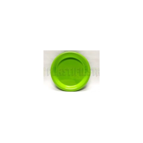 Plato de plástico redondo 9" Verde kiwi 20 pz