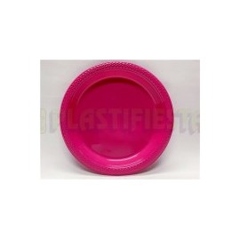 Plato de plástico redondo 9" Magenta 20 pz